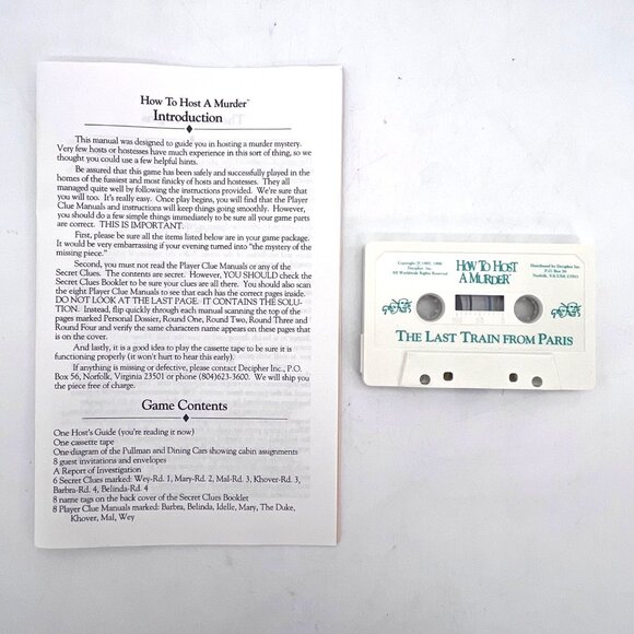 How To Host A Murder Game "The Last Train From Paris" Mystery Party Game Vintage - Picture 5 of 14